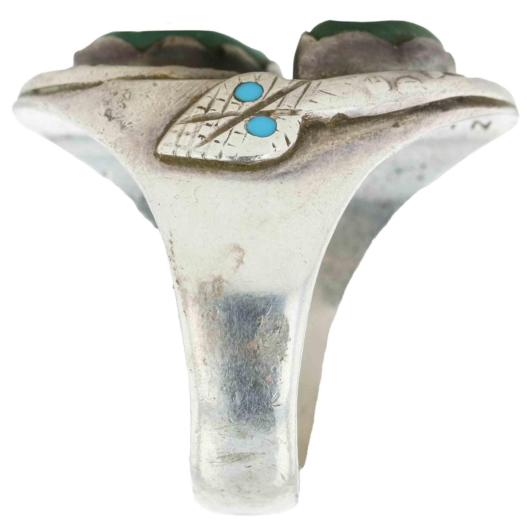 NAVAJO TWO STONE SNAKE RING