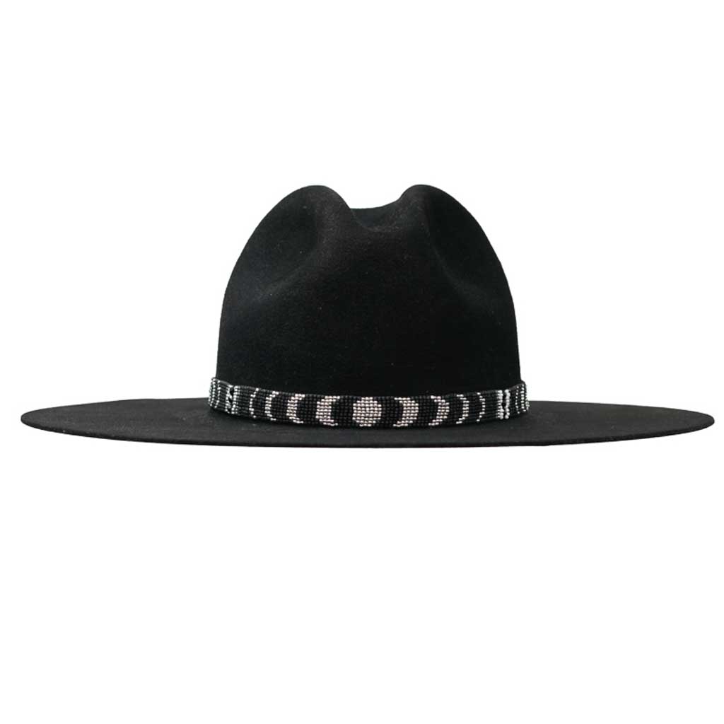 MOON BLACK NARROW WOVEN HAT BAND