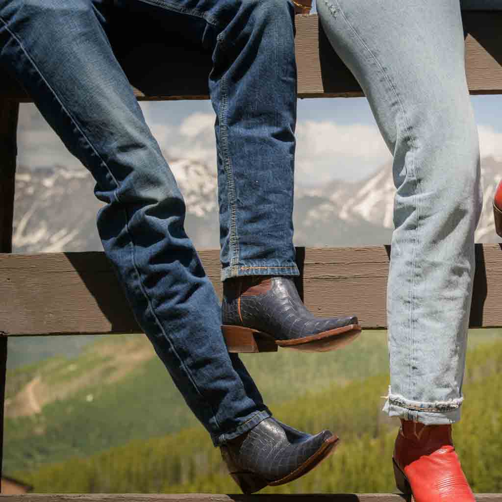 カヴァキーニョ Men's Mocha Hornback Print Cowboy Boots | Vaccari Boots