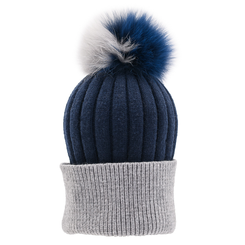 TWO TONE POM BEANIE