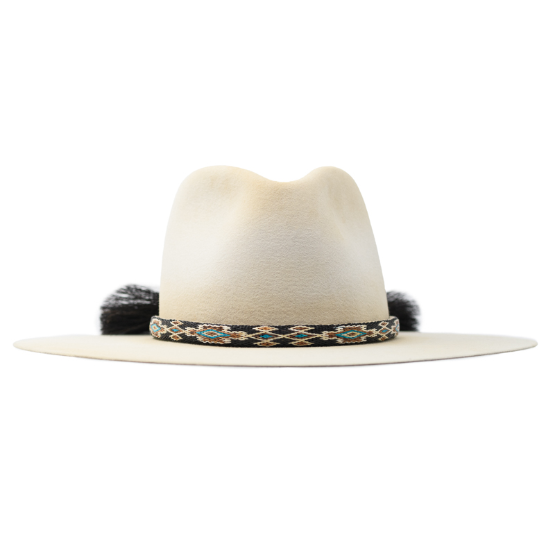 REVERSIBLE HITCHED HORSE HAIR HAT BAND