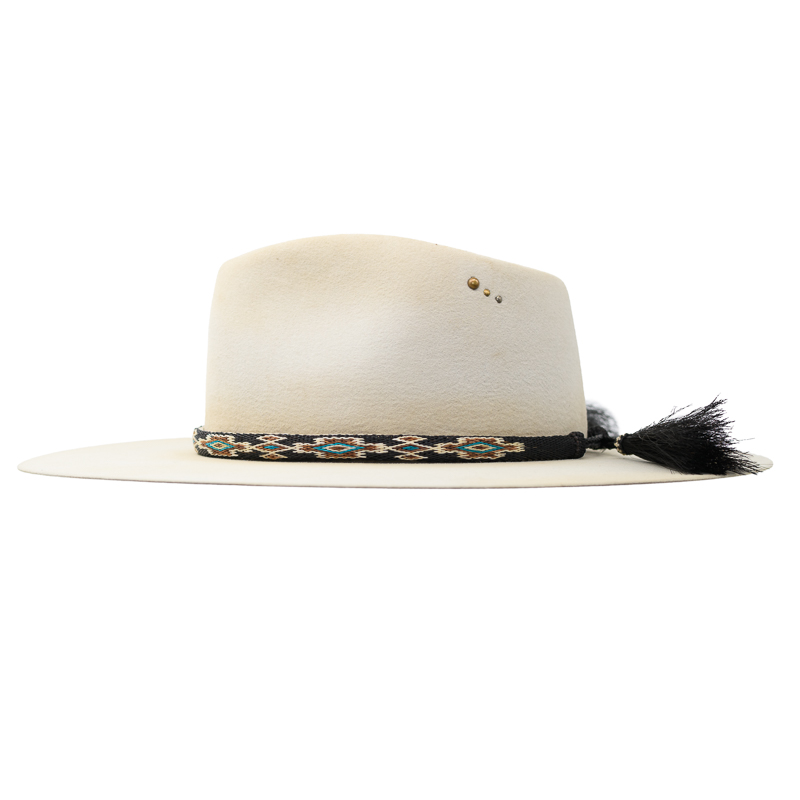 REVERSIBLE HITCHED HORSE HAIR HAT BAND