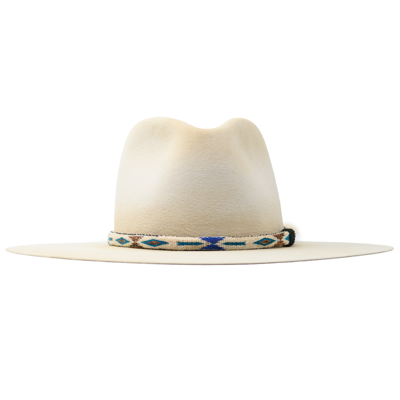 CREAM & TURQUOISE HITCHED HORSE HAIR HAT BAND