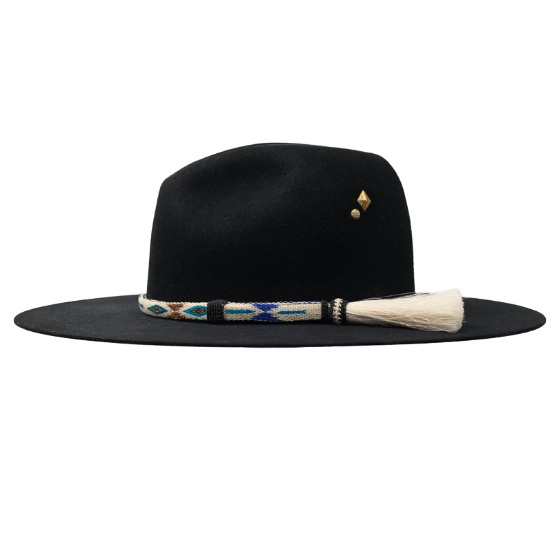 CREAM & TURQUOISE HITCHED HORSE HAIR HAT BAND