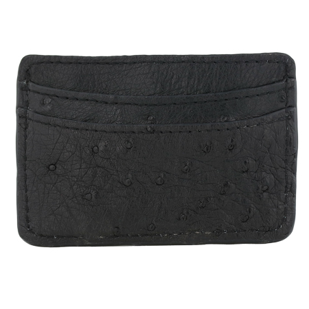 BLACK OSTRICH CARD WALLET