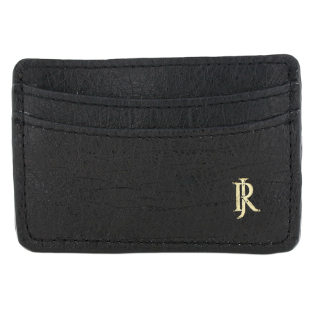 BLACK OSTRICH CARD WALLET
