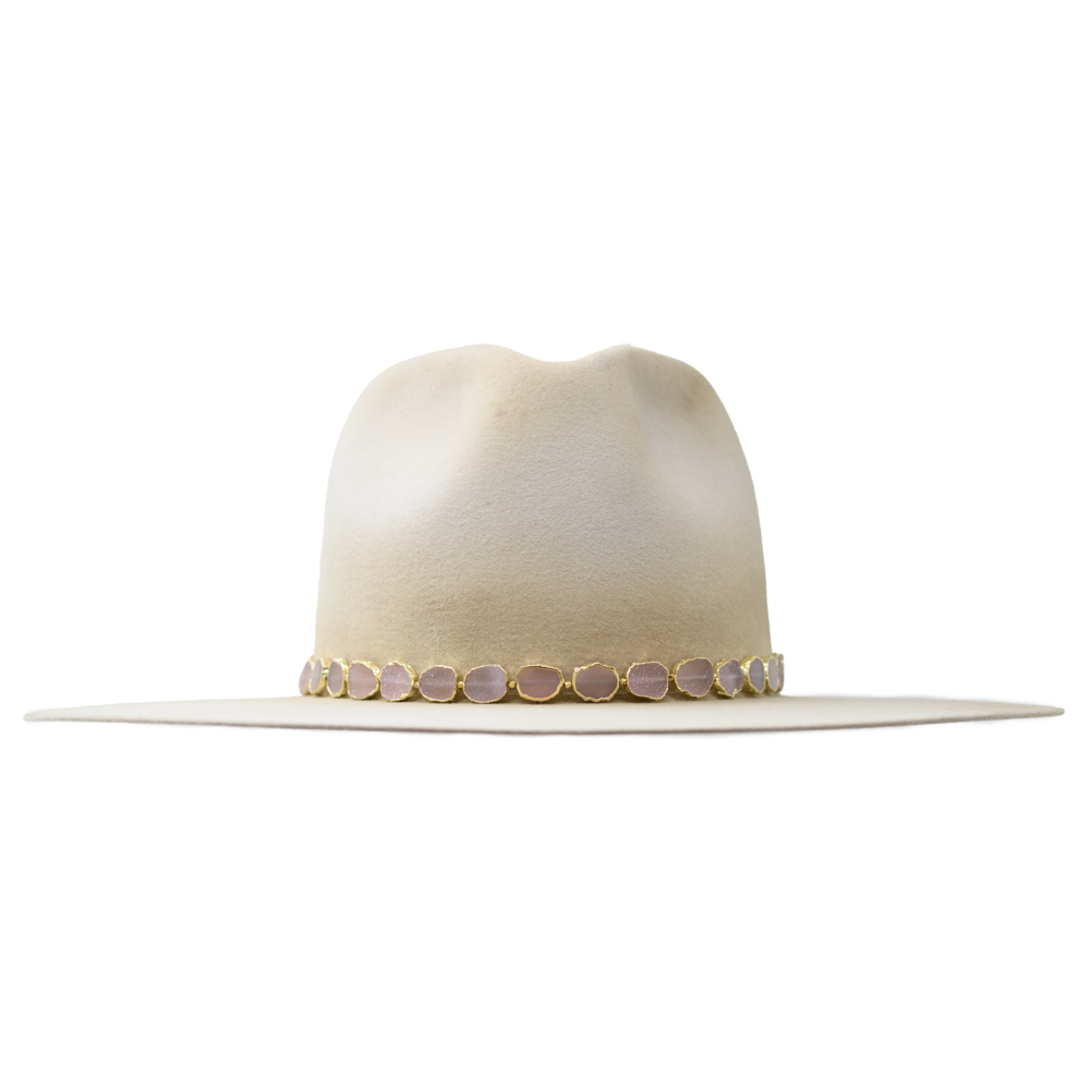 GOLD RIM OVAL QUARTZ HAT BAND