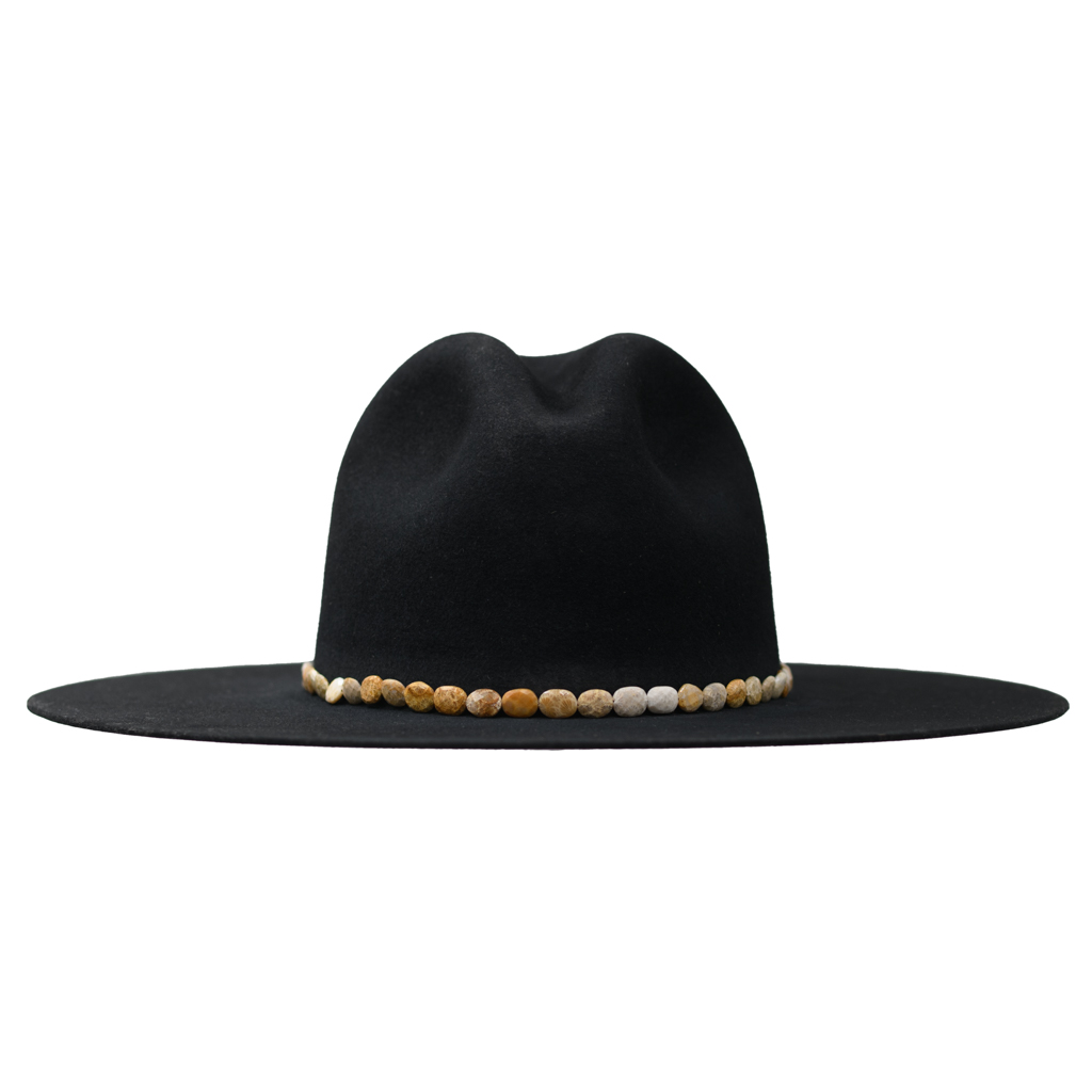 【BLACKPURPLE】25SS★ Western Denim Fringe Hat MOON BLACK NARROW WOVEN HAT BAND