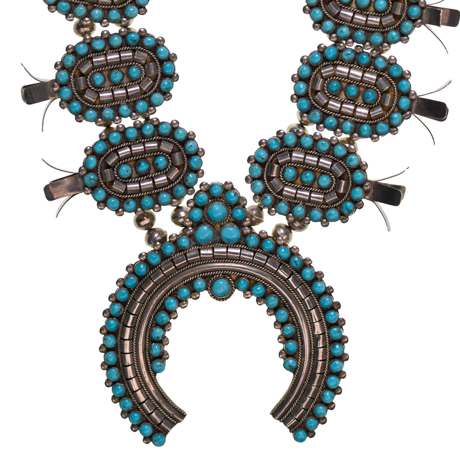 zunrisa ZUNI 3 PANEL TURQUOISE NECKLACE