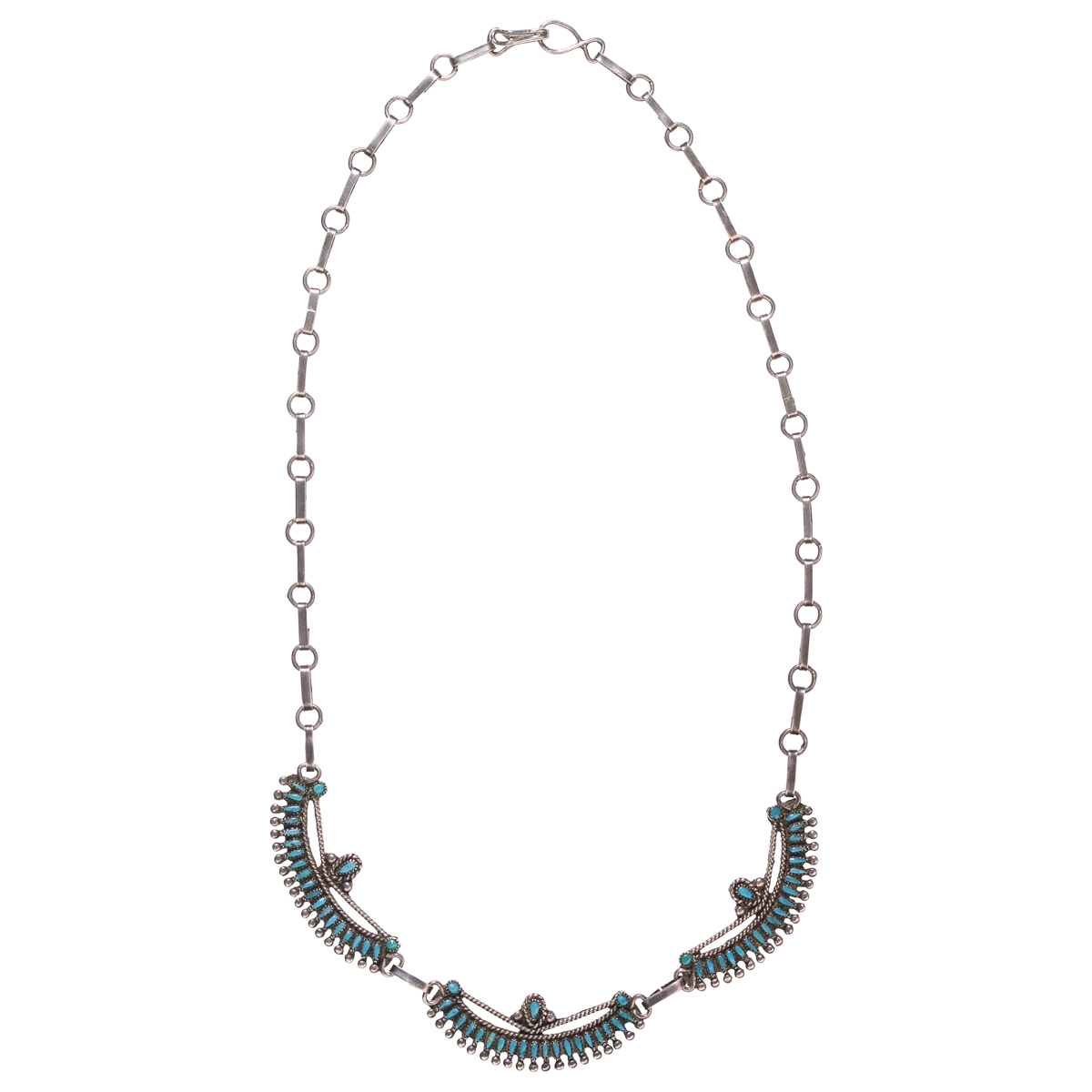 zunrisa ZUNI 3 PANEL TURQUOISE NECKLACE