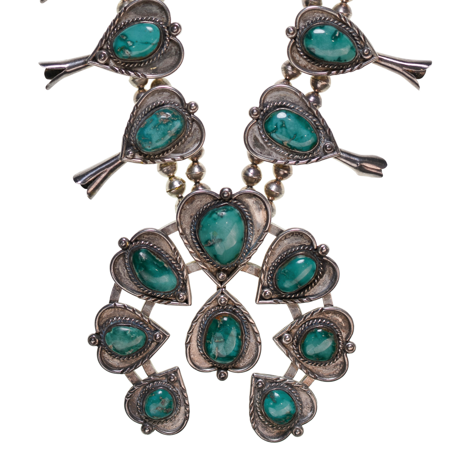 未使用】Navajo Squash Blossom ピアス シルバー925 Vintage Handmade