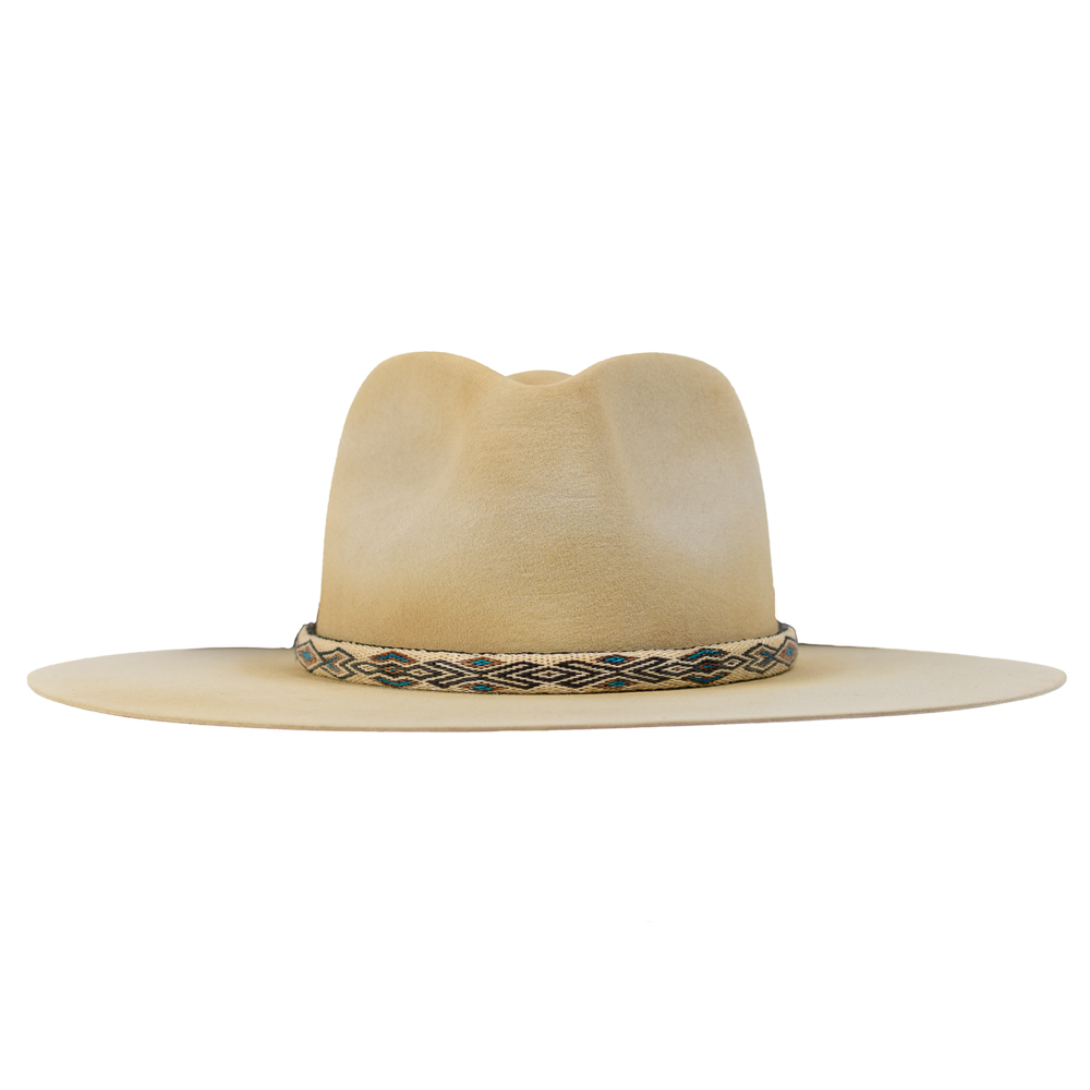 Cream Cowboy Hat with Black and Yellow Band Lone Wolf | Cowboy Hat Band – American Hat Makers main image 2