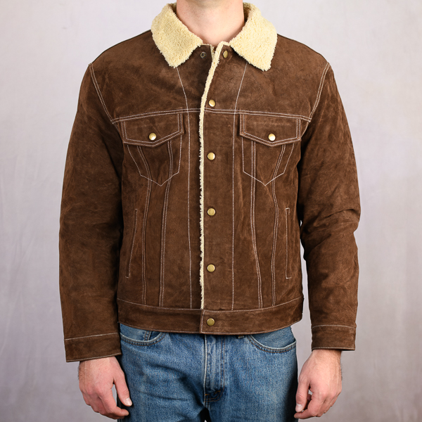CHOCOLATE SUEDE JEAN JACKET
