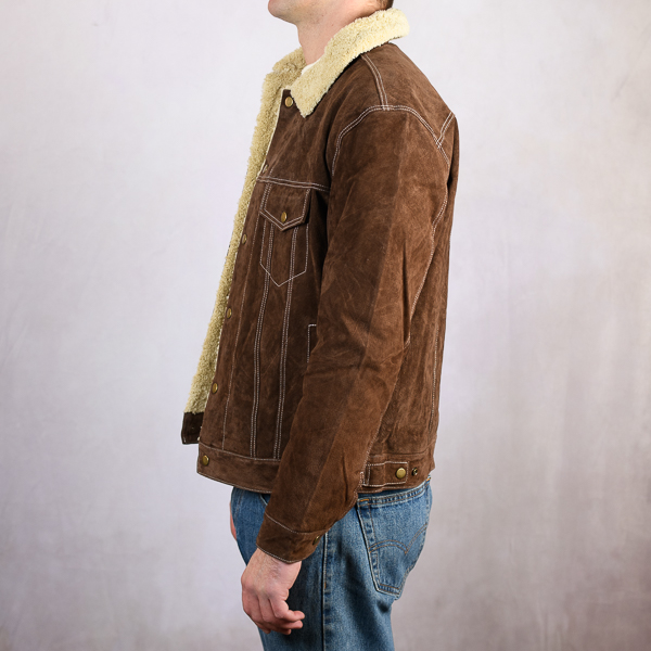CHOCOLATE SUEDE JEAN JACKET