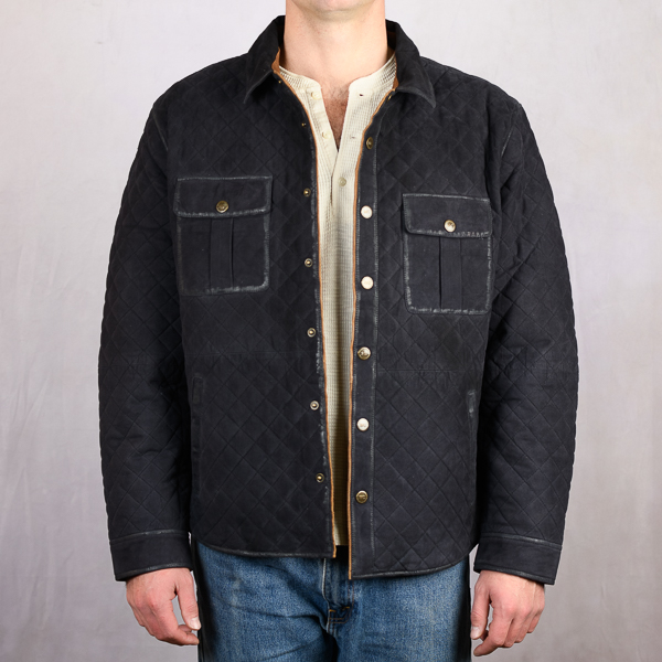 WAXED GOAT SUEDE LEATHER JACKET