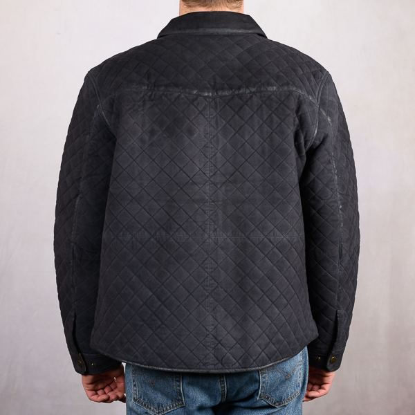 WAXED GOAT SUEDE LEATHER JACKET