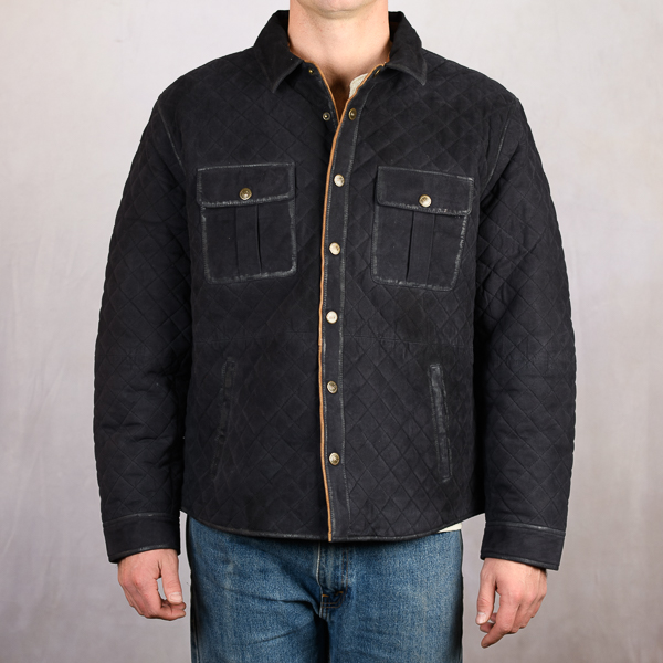 WAXED GOAT SUEDE LEATHER JACKET