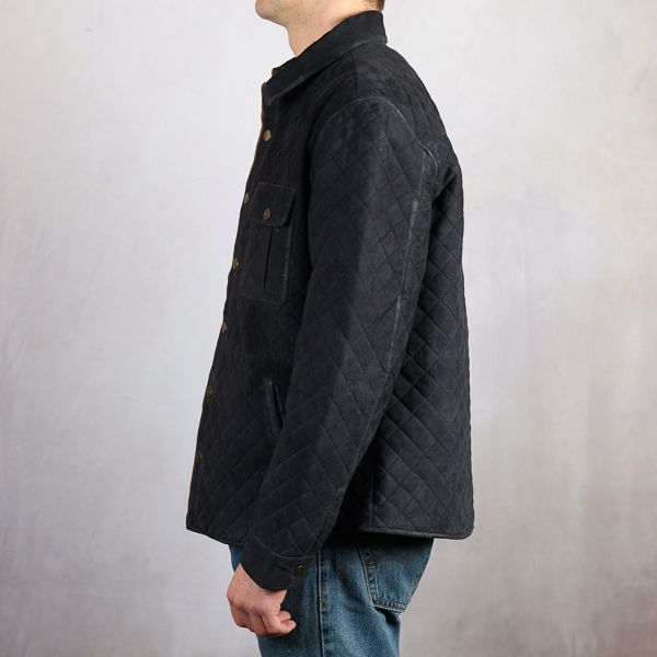 WAXED GOAT SUEDE LEATHER JACKET