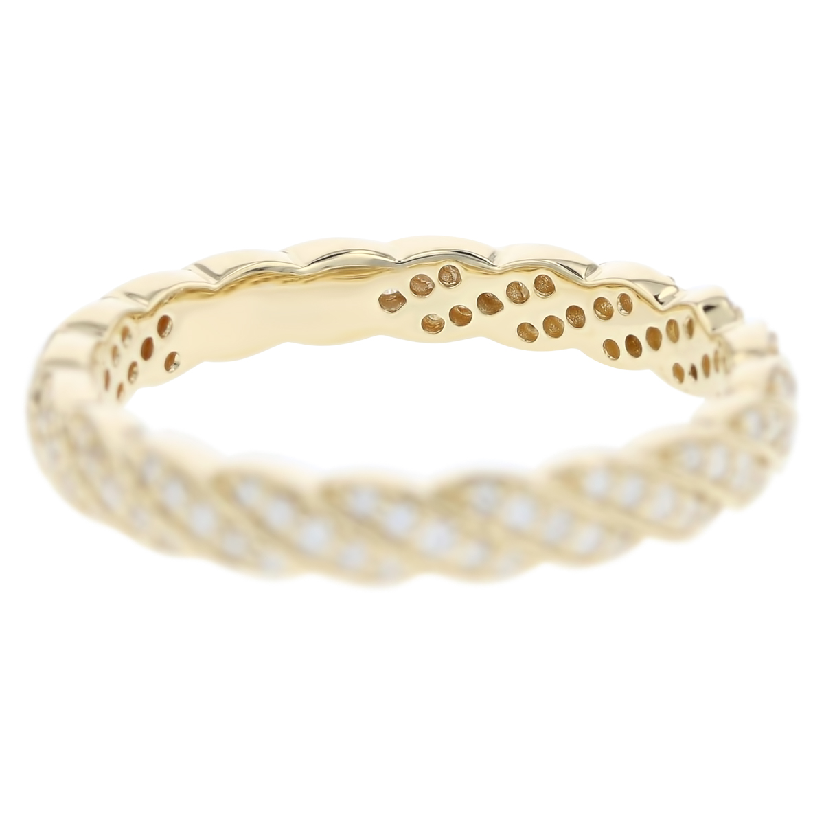 YELLOW GOLD ROPED DIAMOND RING