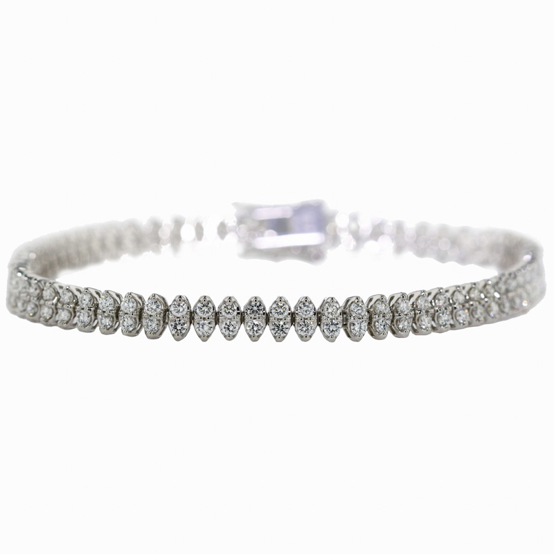 14K White Gold Butterfly Diamond Bracelet | David's House of Diamond