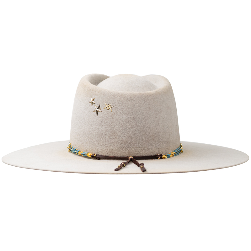 GOLD AND TURQUOISE BEADED HAT BAND display picture 2