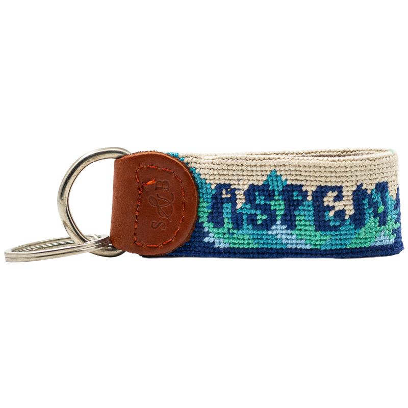 Trout Needlepoint Luggage Tag 