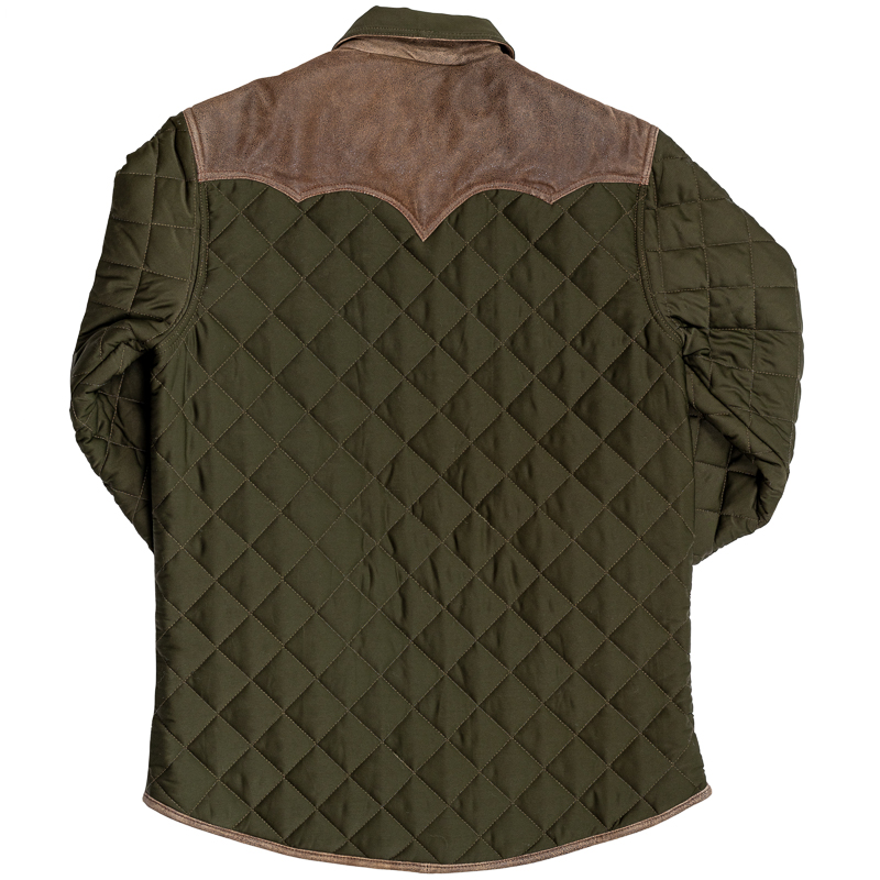 OLIVE QUILTED CANVAS JACKET