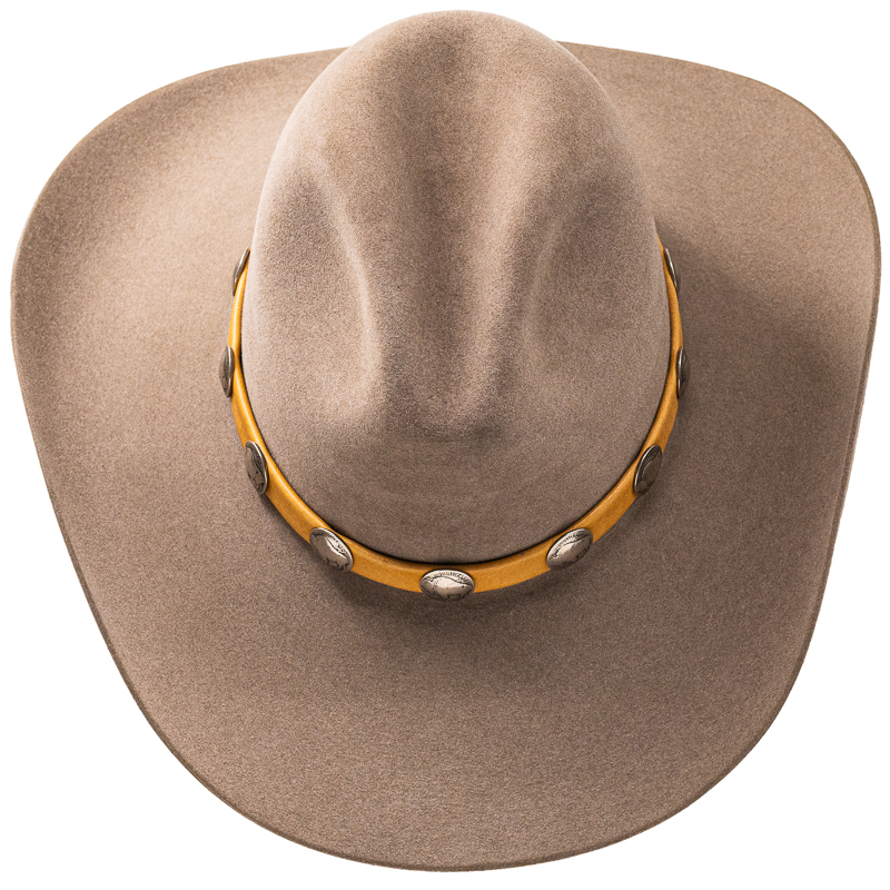 Stetson Elk Ridge Brown Wool Cowboy Hat Size Medium Feathered Band