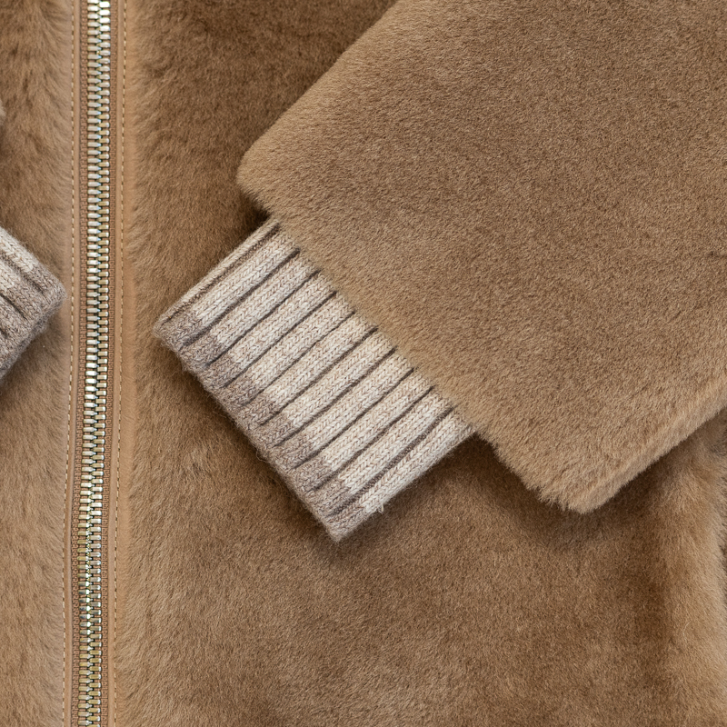 BEIGE SHEARLING COAT