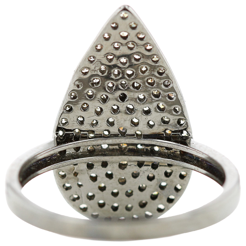 Teardrop Mable Pearl and Diamond Ring