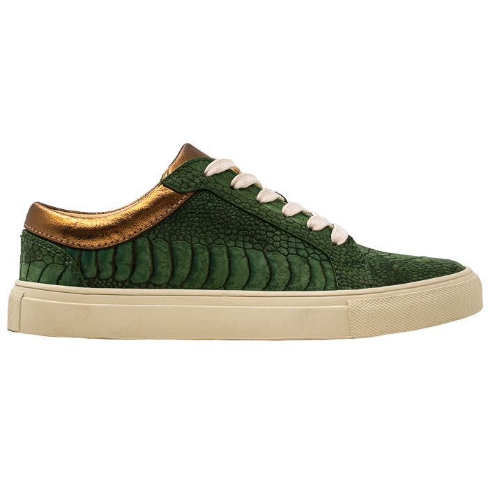 OLIVE OSTRICH LEG WOMEN'S SNEAKER