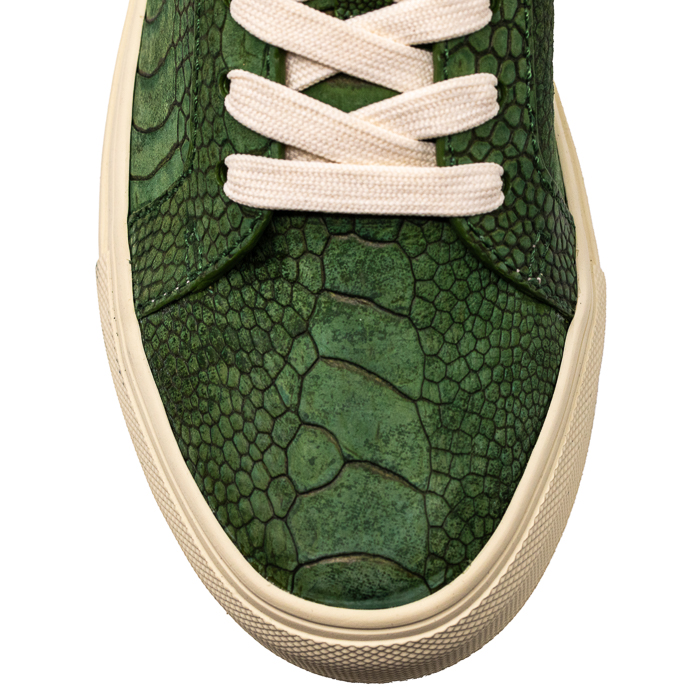 OLIVE OSTRICH LEG WOMEN'S SNEAKER