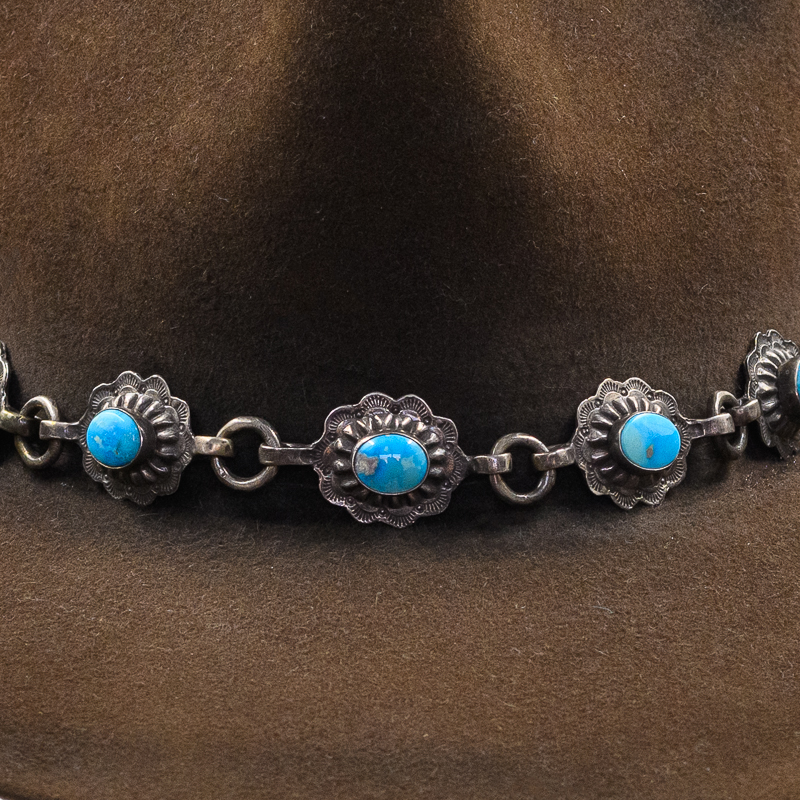 TURQUOISE CONCHO HAT BAND