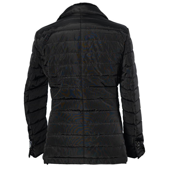 BLACK DOWN JACKET WITH MINK PANEL