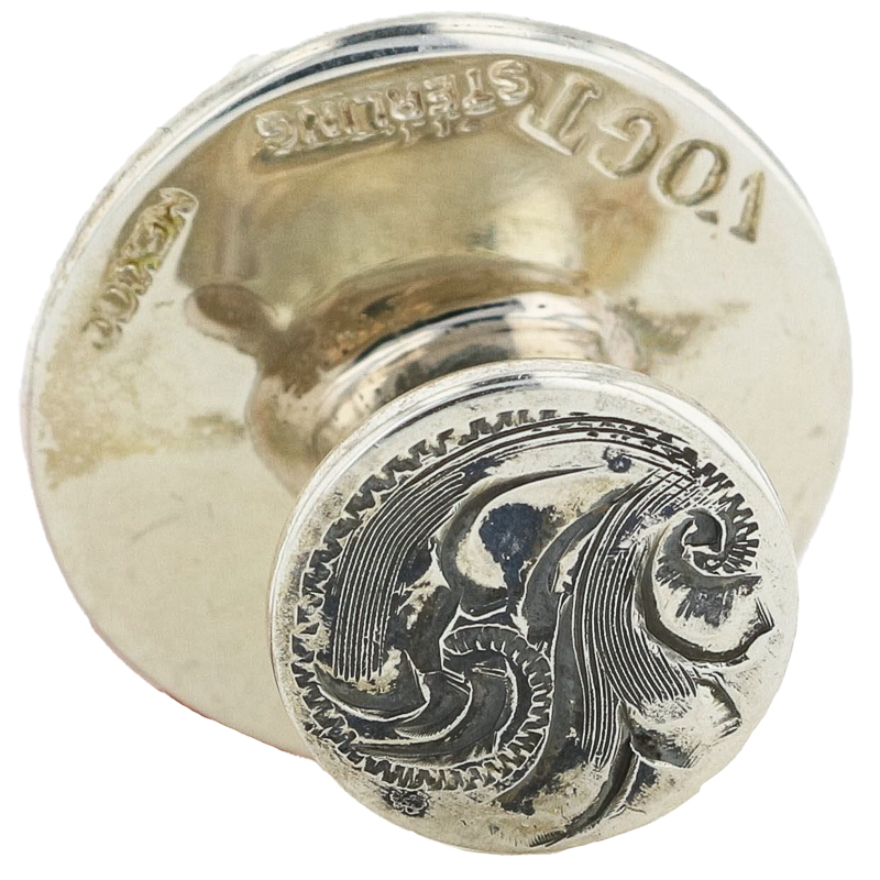 キングベイビー/FDL Relic Cufflinks Vintage Sterling Silver, Bone, and Enamel Japanese Cufflinks