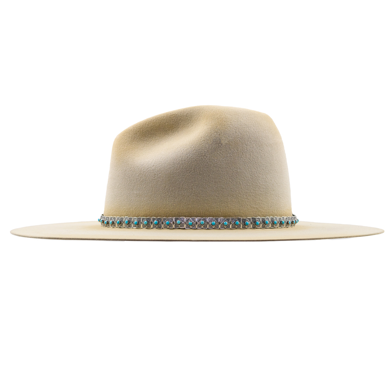 White Turq. Blue Feather Hat Band-Band Only main image 1