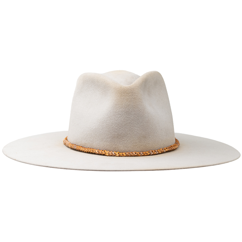 LIGHT BROWN AFRICAN SNAKE VERTEBRAE HAT BAND